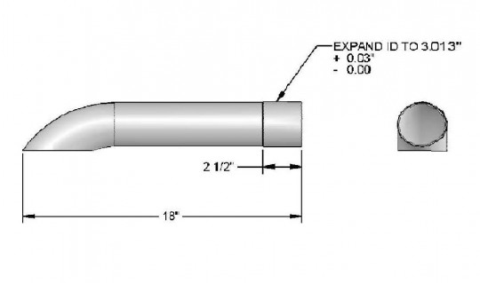 MUFFLER  - 3 Exhaust w/18 Turndown