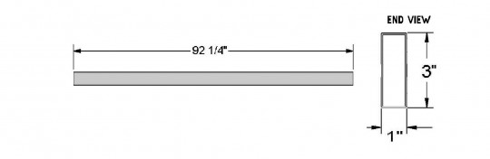 Coach & Equipment - Tube 14ga 1x3x92.25