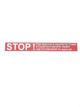 GARMAN DECAL - Stop Warranty Decal 1 x 9