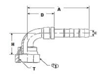 Mobile Climate Control - 90° 1-14 Swivel Fitting #10