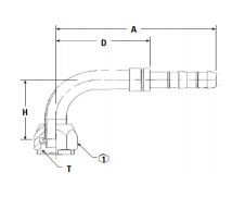 Mobile Climate Control - 90° O-Ring Fitting #8