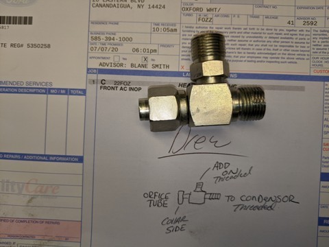 Mobile Climate Control - Tee Fitting O-Ring 8Mx8Fx8M