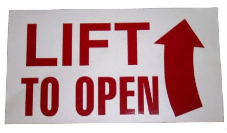 GARMAN DECAL - Lift To Open Decal